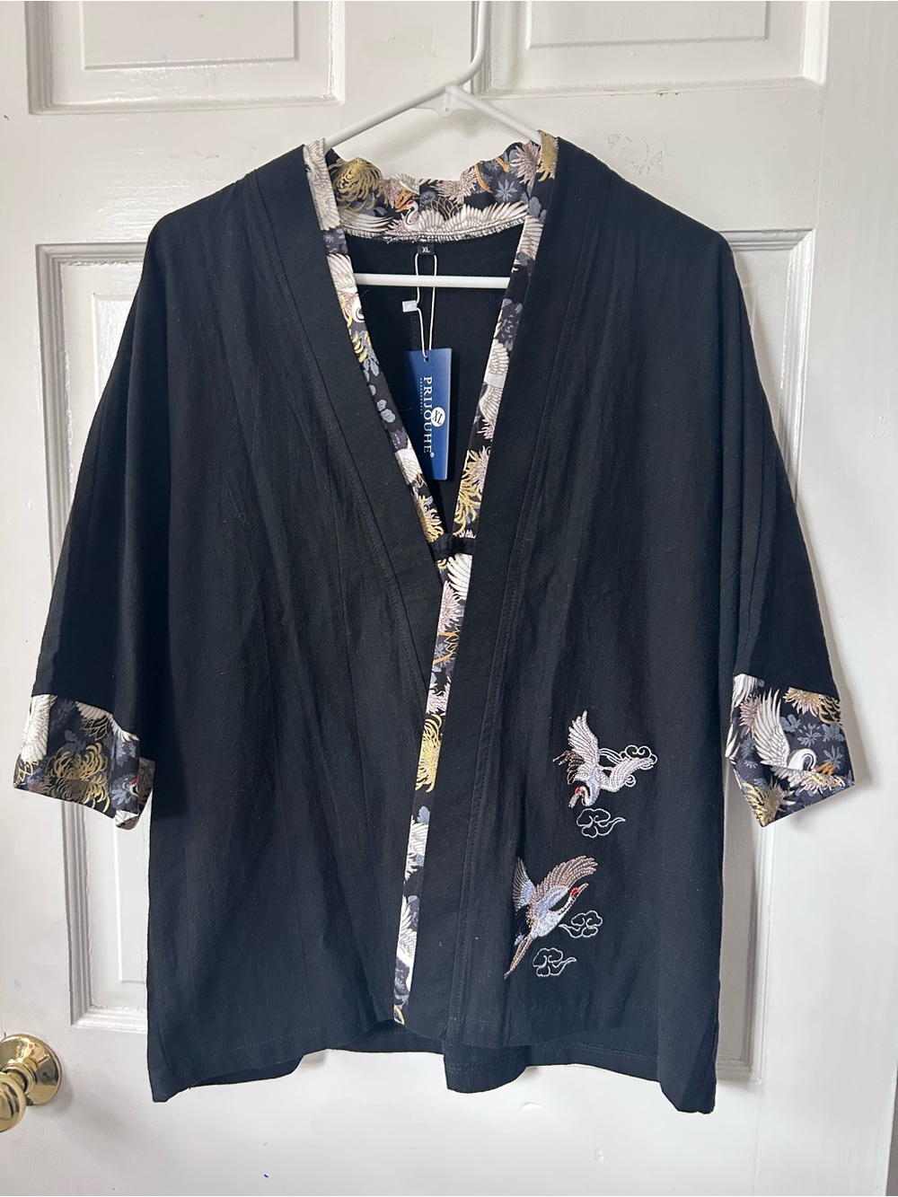 NWT Men's PRIJOUHE Japanese Kimono Cardigan Jacket Casual Long Sleeve XL